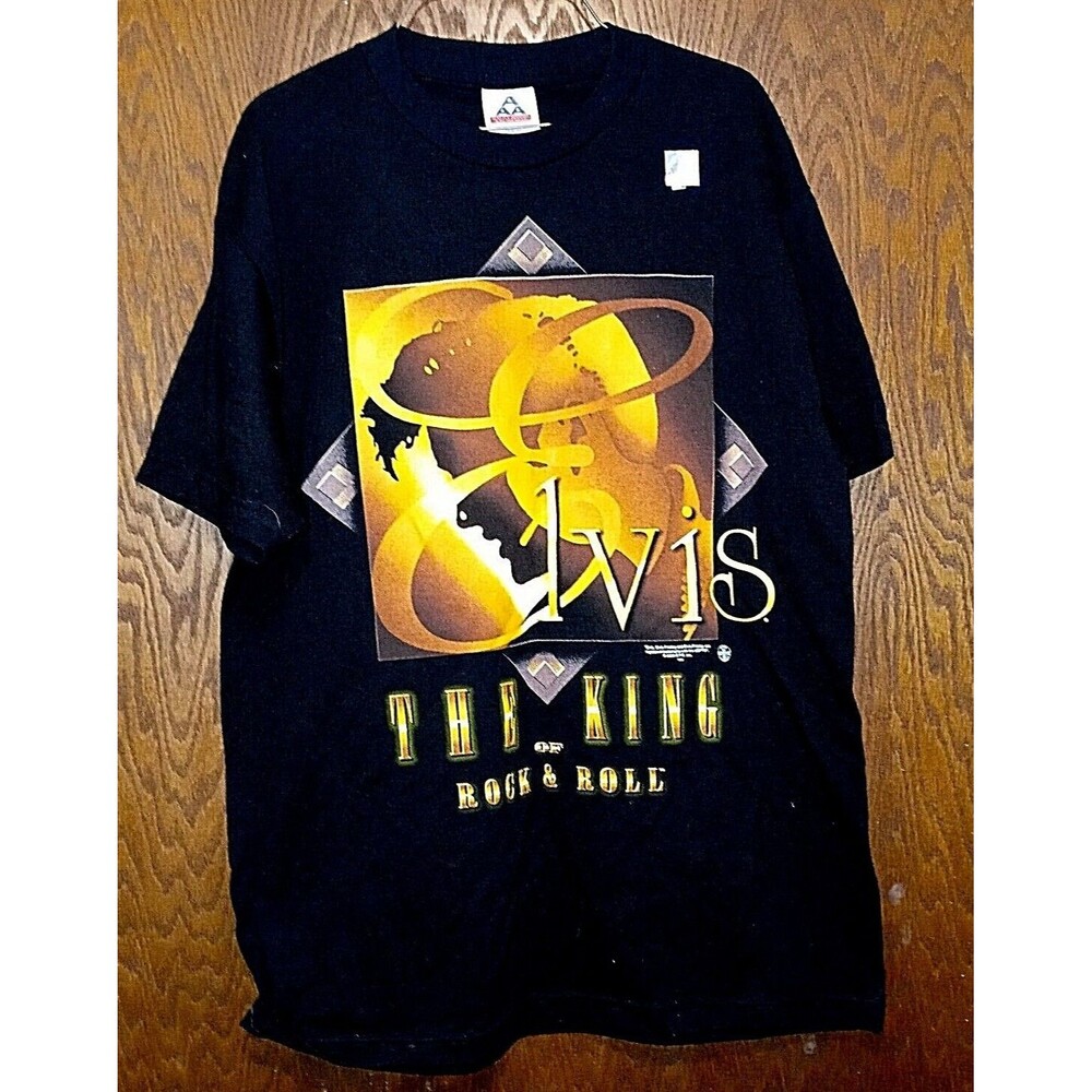 Vintage 2000 ELVIS PRESLEY The King Of Rock & Roll T-Shirt Size Lg - EUC